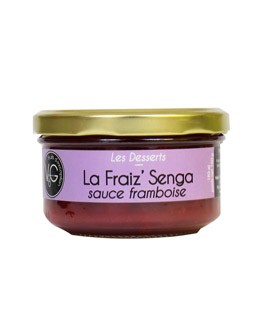 Senga Sengana Erdbeeren in Himbeersauce - Vergers de Gascogne