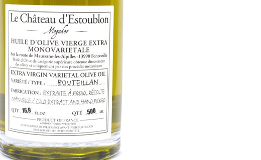 extra natives Olivenöl - Bouteillan 100% - Château d'Estoublon